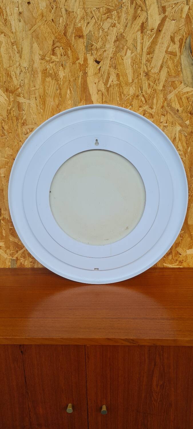 Round white plastic mirror, 1970s