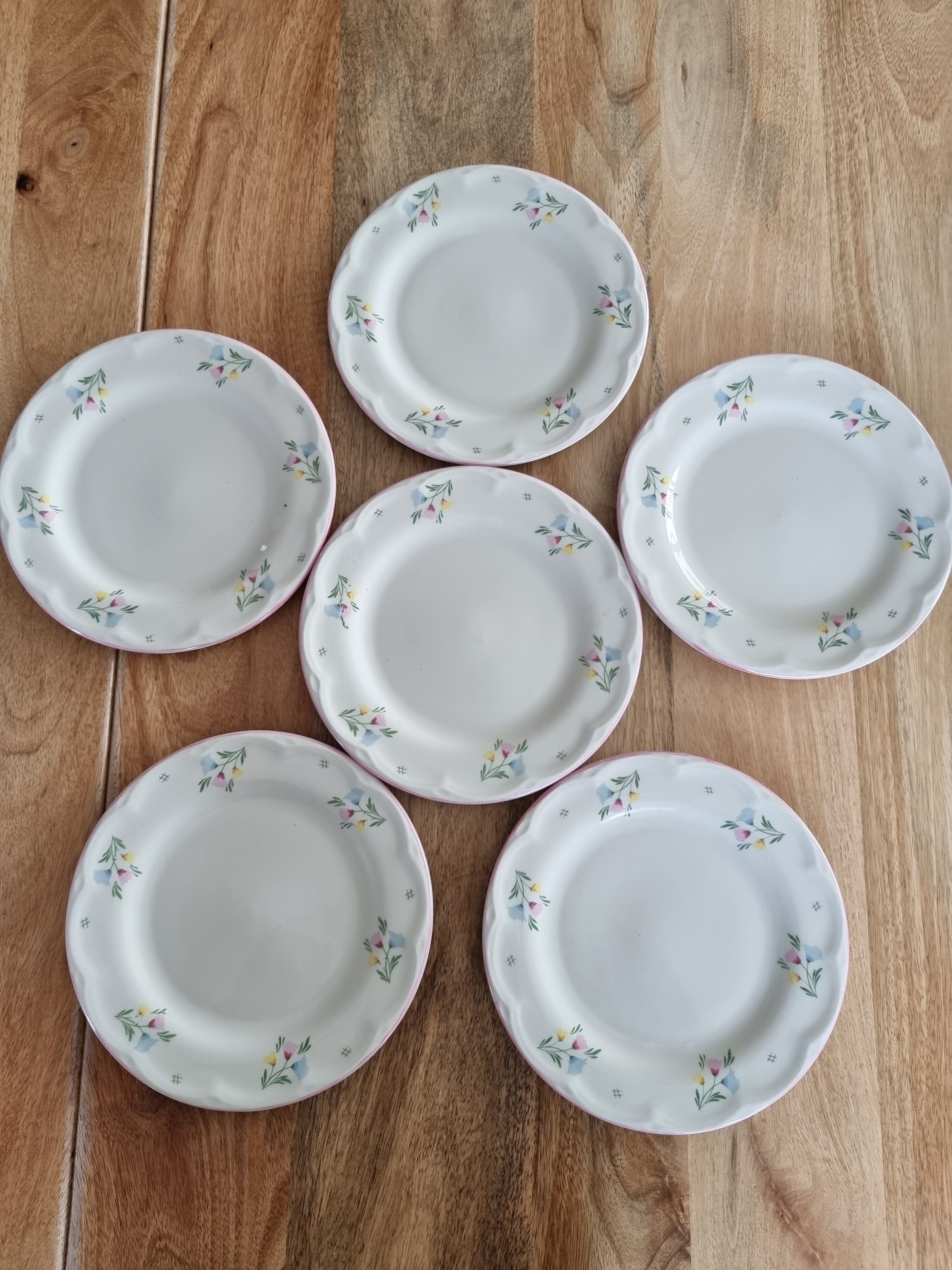 Set of 6 floral dessert plates