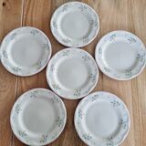 Ensemble de 6 assiettes à dessert fleuris