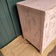 Antique low sideboard with powder pink patina – waxed solid wood