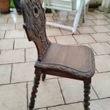 Paire de chaises brutaliste alsaciennes ancienne