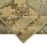 1950s Hand-Knotted Decorative Turkish Beige Carpet 105 cm x 210 cm