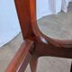 Vintage Mid-Century Wooden Dining Chair with Black Leather Seat