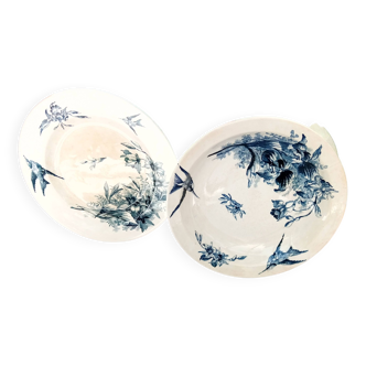 Set of 2 Terre de Fer Orchids dishes