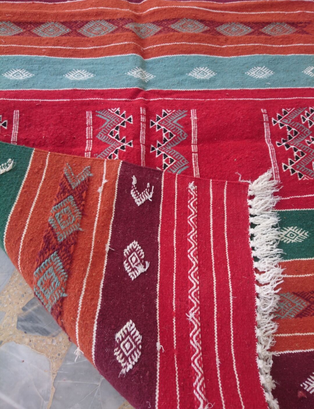 Handmade multicolored kilim rug 140x95cm