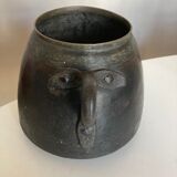 Pot cover vase face 1900 patina of origin