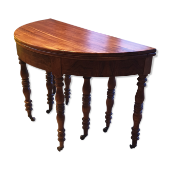 Walnut half-moon table