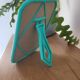 Small turquoise barber mirror