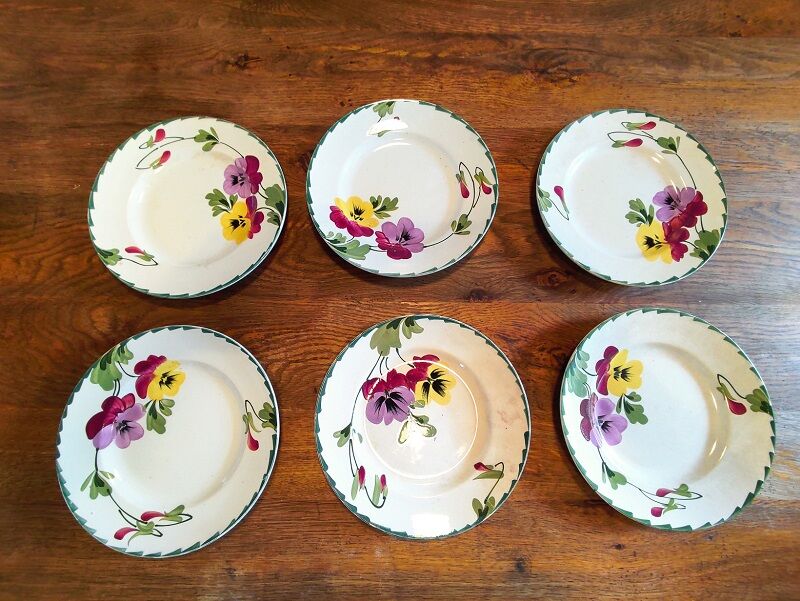 Flat plates Iron Earth Hamage St amand Porcelain Old Vintage dp 1021F66