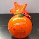 Vase verre multicouche orange col corolle vintage