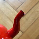 Red enamel teapot