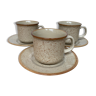 Set of 3 cups and sub-cups in earthenware