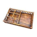 Serving tray in rattan and bamboo
