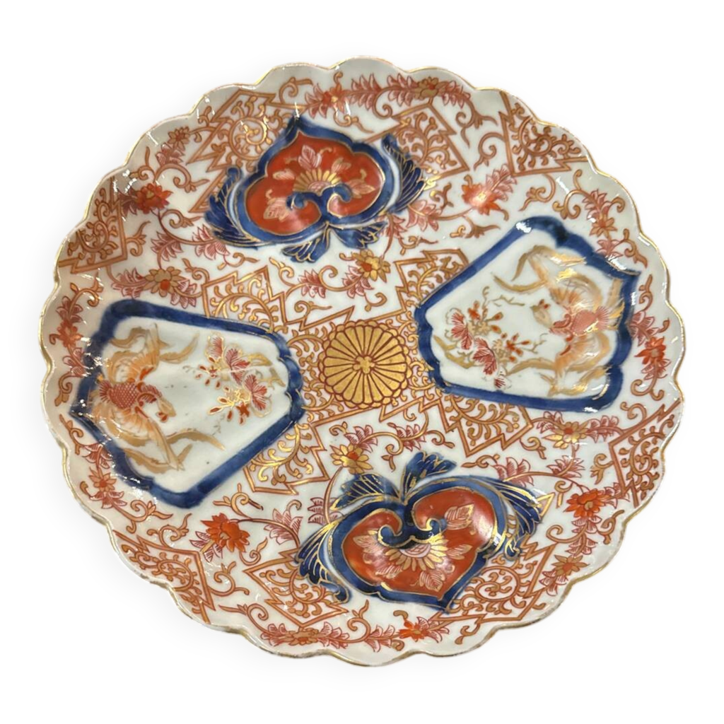 Assiette Ancienne Imari – Porcelaine Japonaise – Motif Coloré