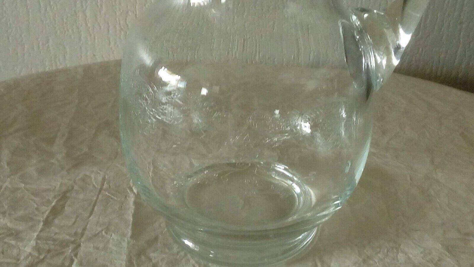 Carafe pichet en cristal decor grave