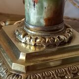 Pied de lampe marbre et bronze ancien 19e siècle