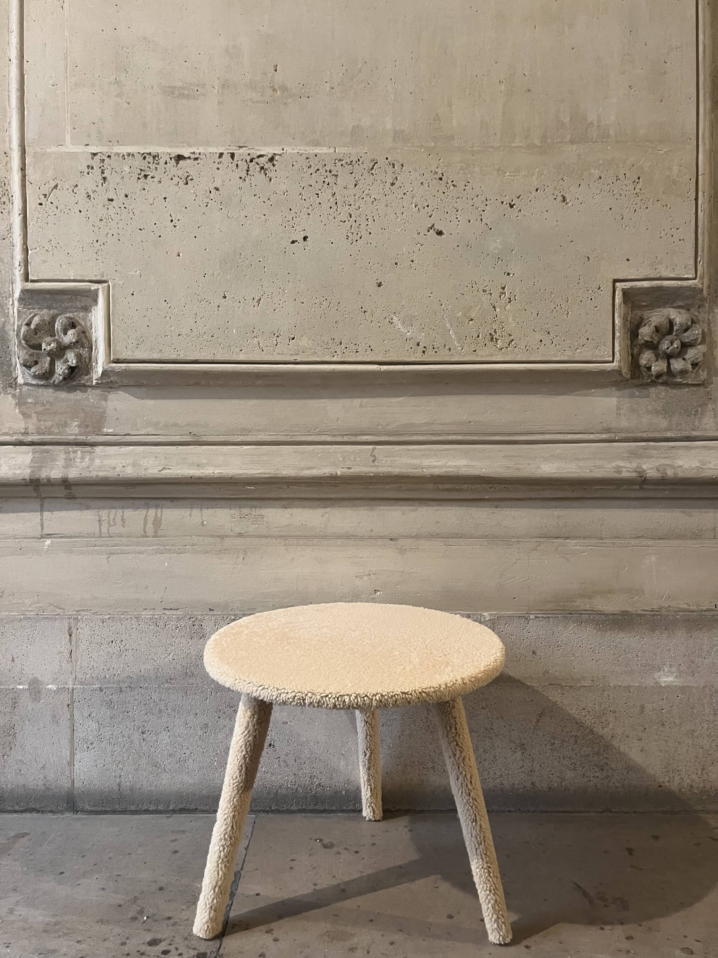 Sheepskin coffee table