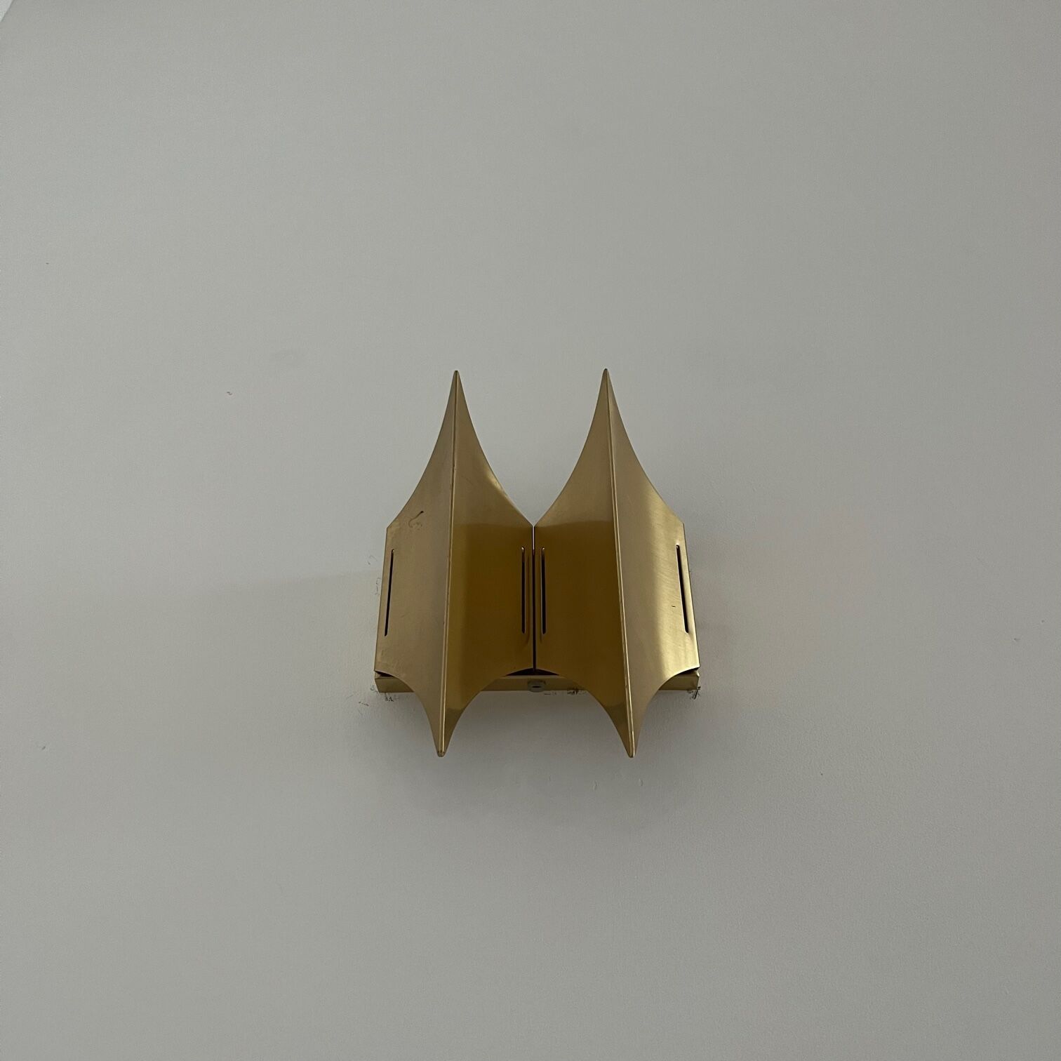 Mid-century brass gothic wall lights by Bent Karlby (3 pieces available)