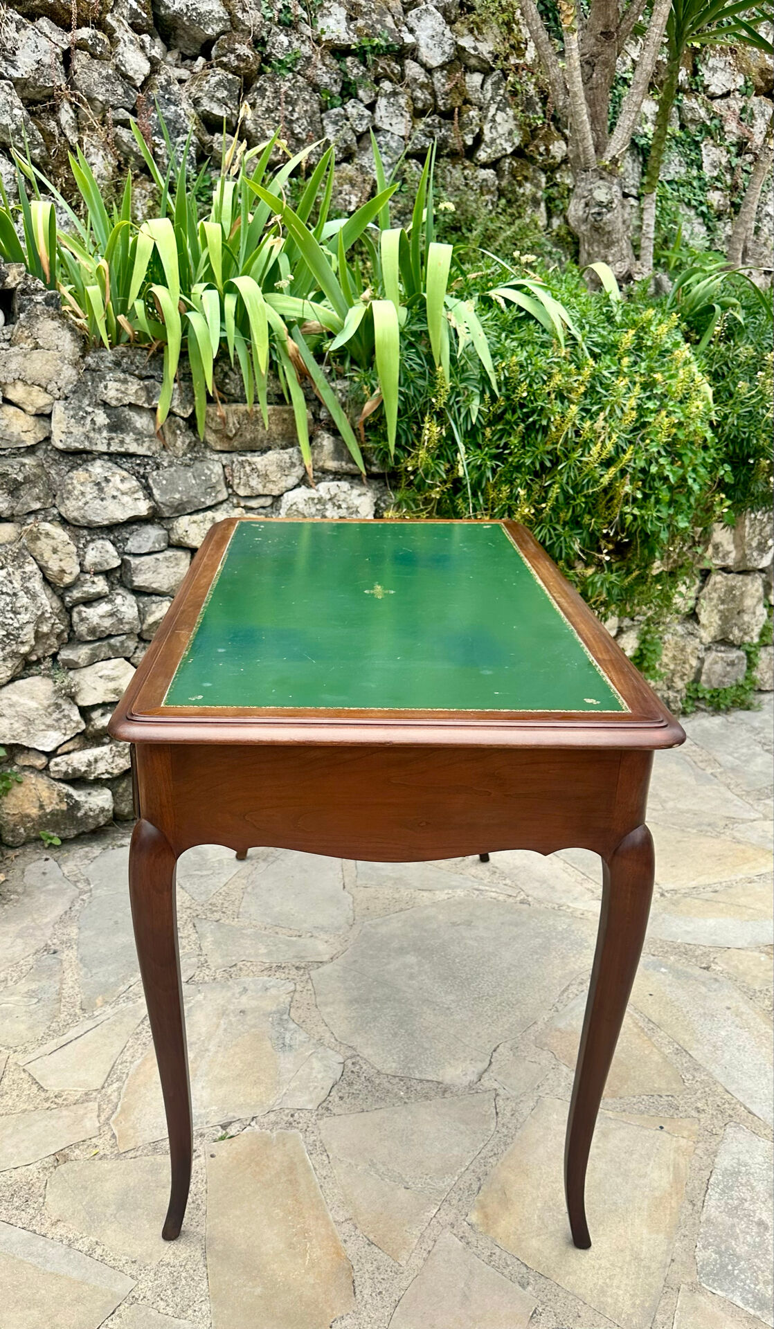 Small Flat Desk in Solid Wood in Louis XV style.