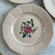Set of 3 hand-painted flat plates from Sarreguemines