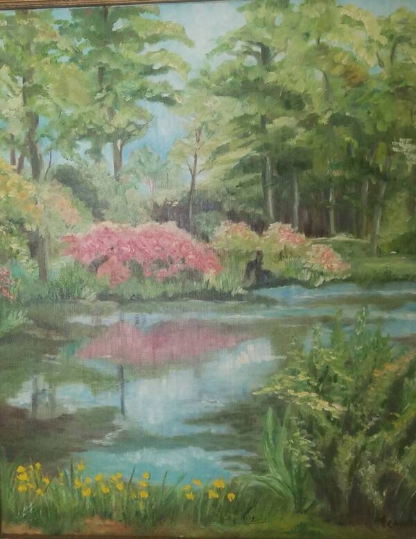 Peinture sur toile ''Flânerie dans le parc