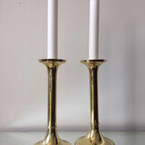 Danish mid century brass candleholders set of 2