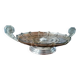 Art Deco glass and metal fruit bowl