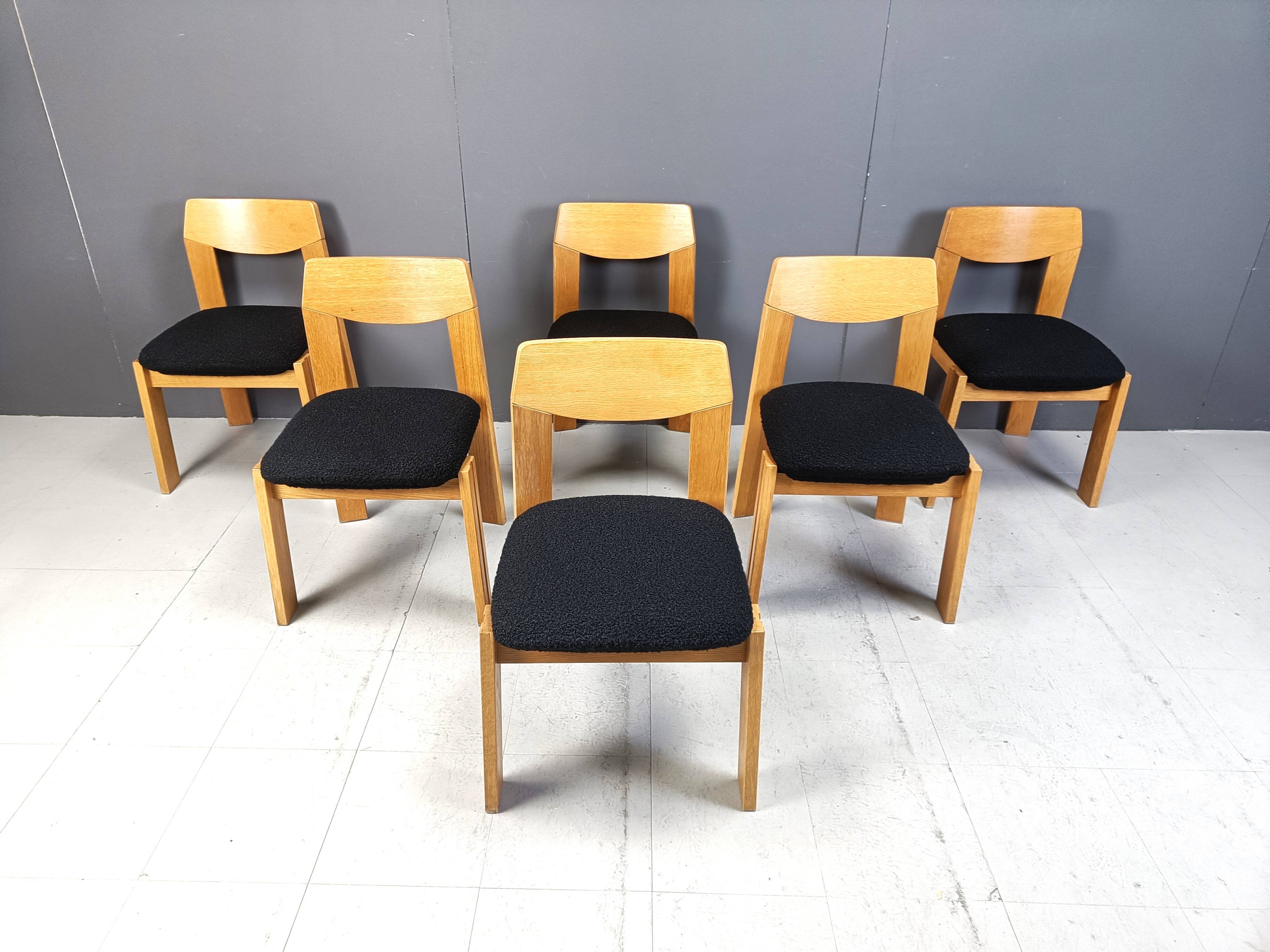 Vintage brutalist dining chairs, set of 6