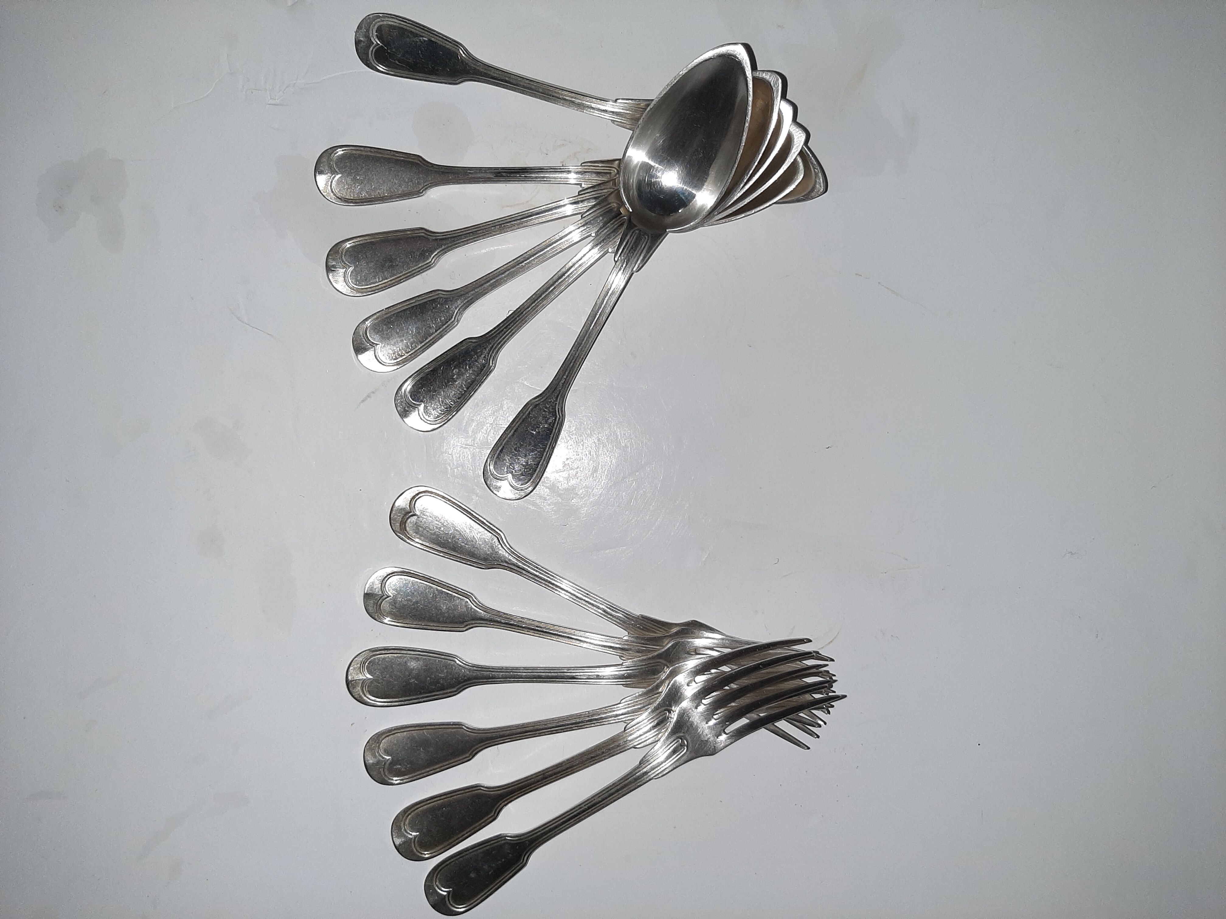 6 christofle 'au Filet' antique cutlery