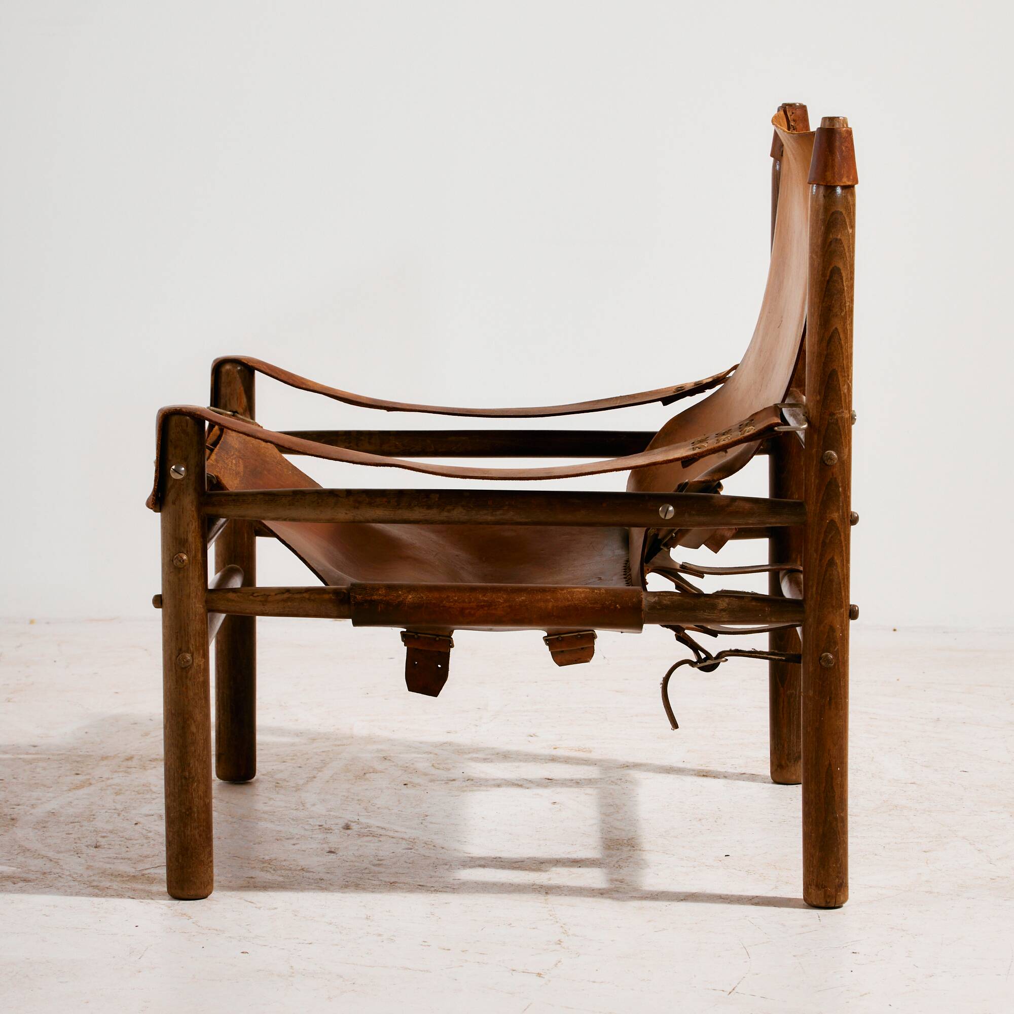 Hungarian calf leather lounge chair