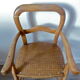 With seat caning imitation wood high chair
