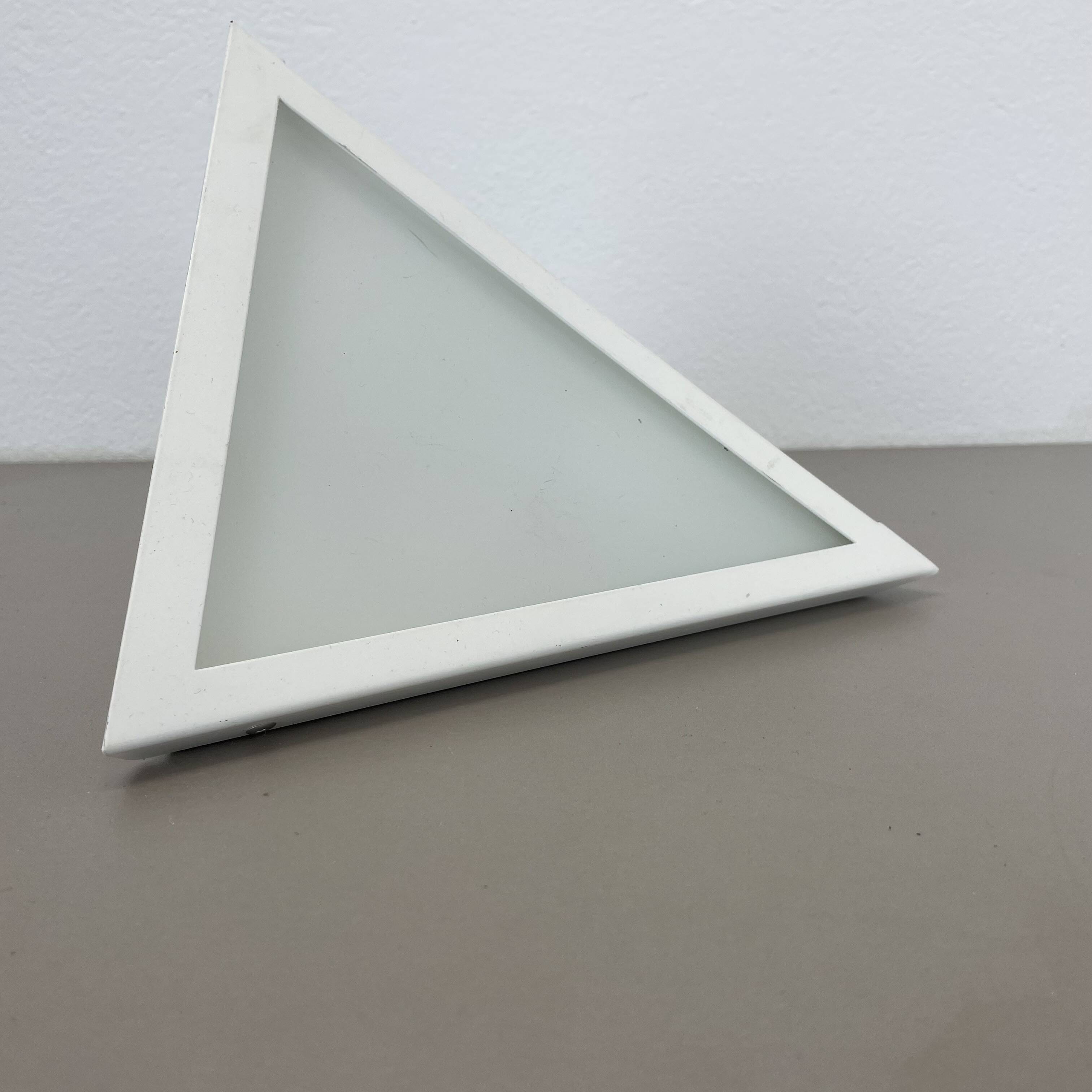 Original cubic satin white glass wall light by glashütte limburg, germany 1980s