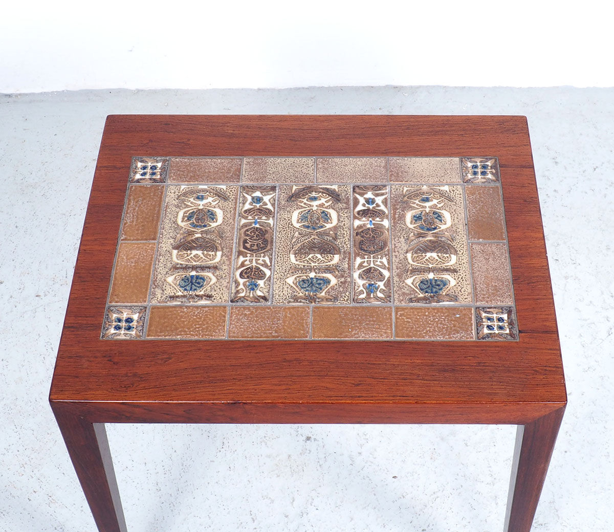 Rosewood Side Table with Baca Tiles by Severin Hansen for Haslev Møbelsnedkeri, 1960s