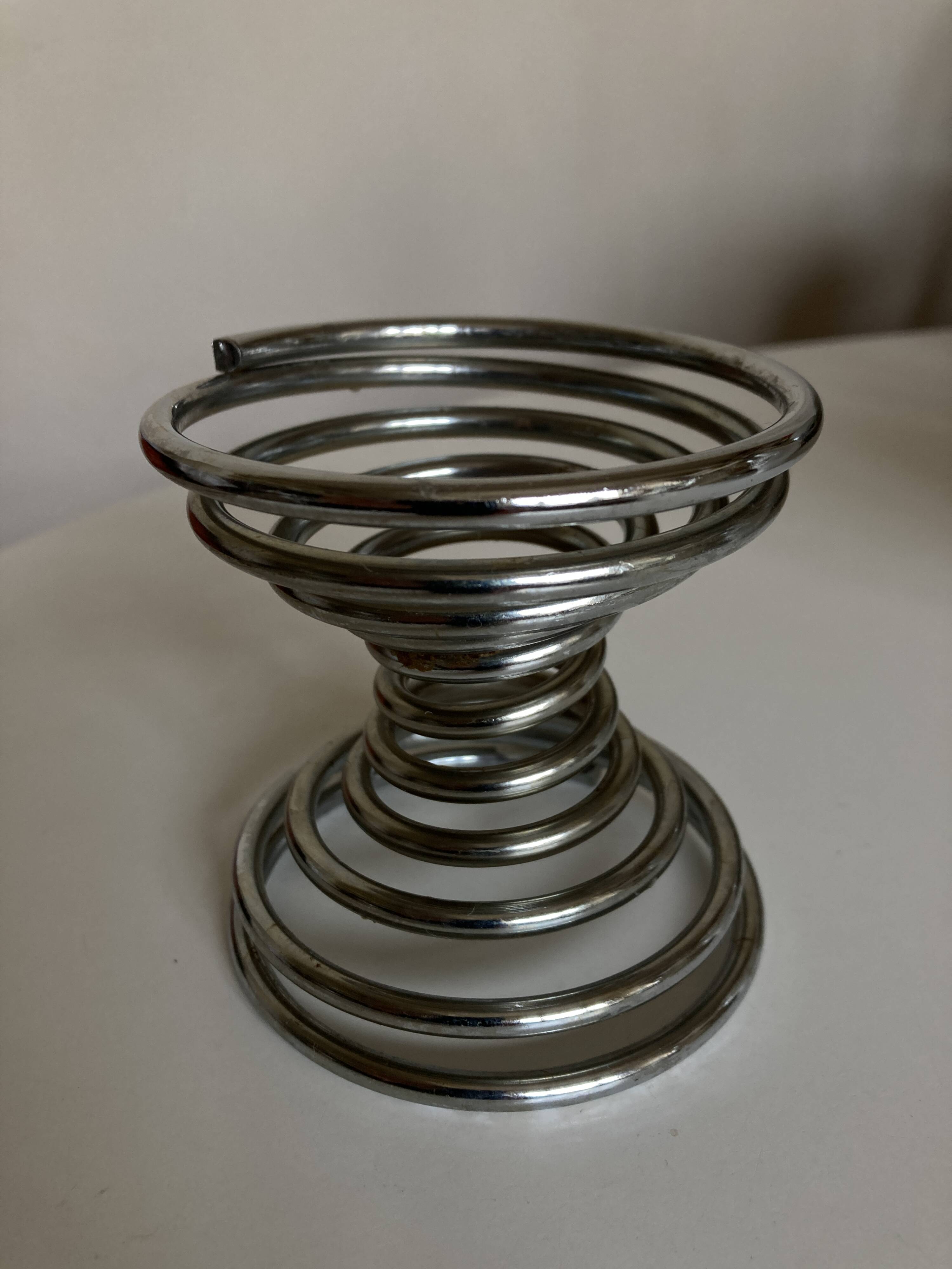 chrome diabolo spring candle holder 1970
