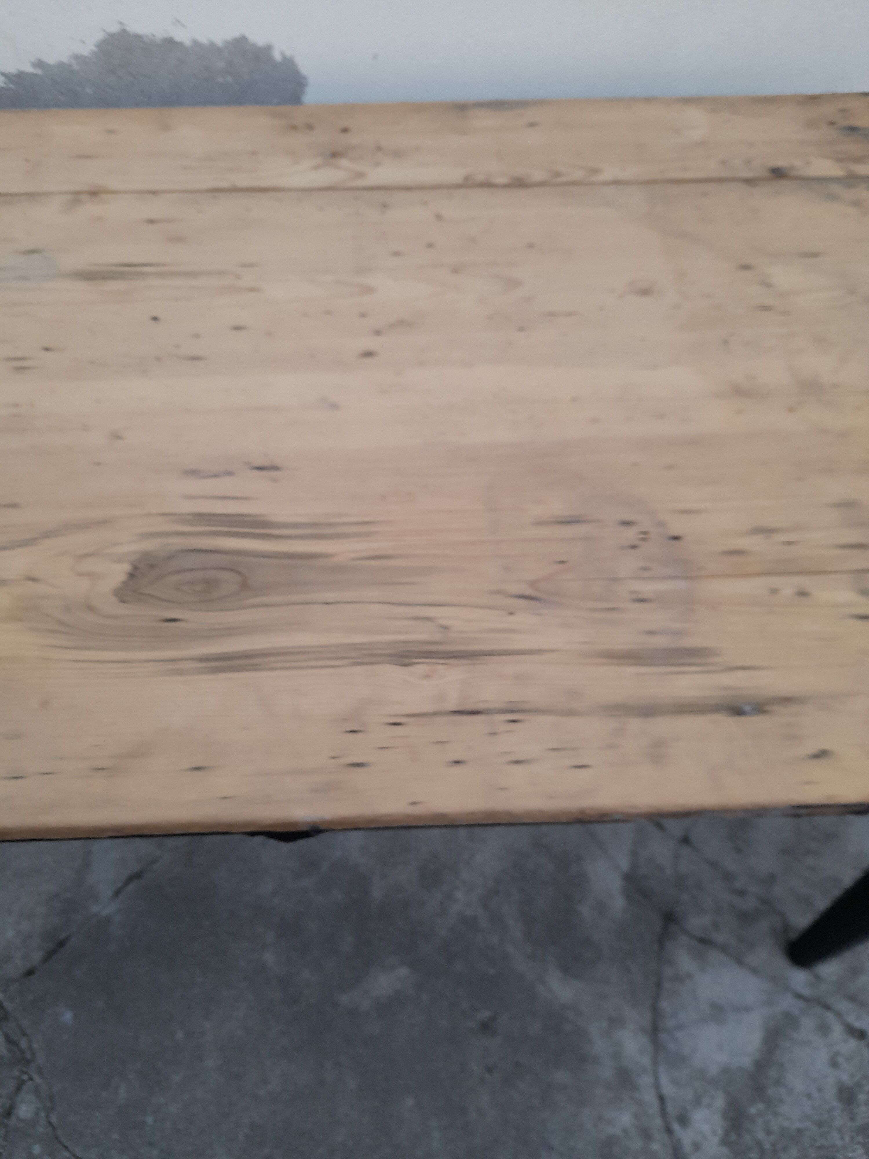 Table de ferme ancienne patiné noir -1m30