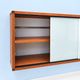 A.R.P. – Wall-mounted furniture in teak and opaline glass, 1950s