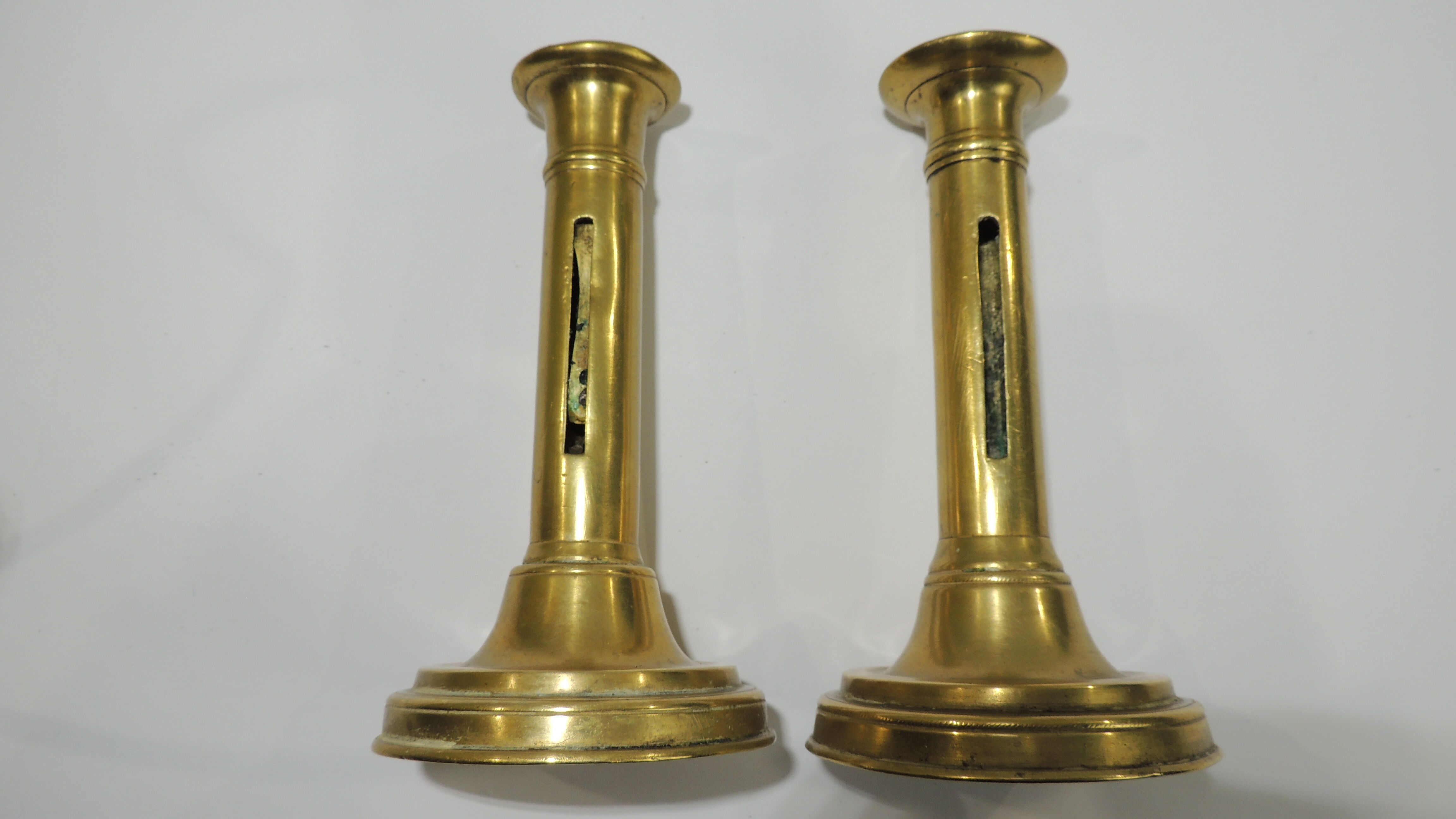 Pair of old candle holders brass vintage candle