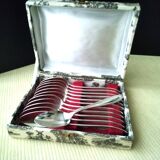Box of 12 silver-plated coffee spoons 18G