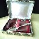Box of 12 silver-plated metal teaspoons 18G