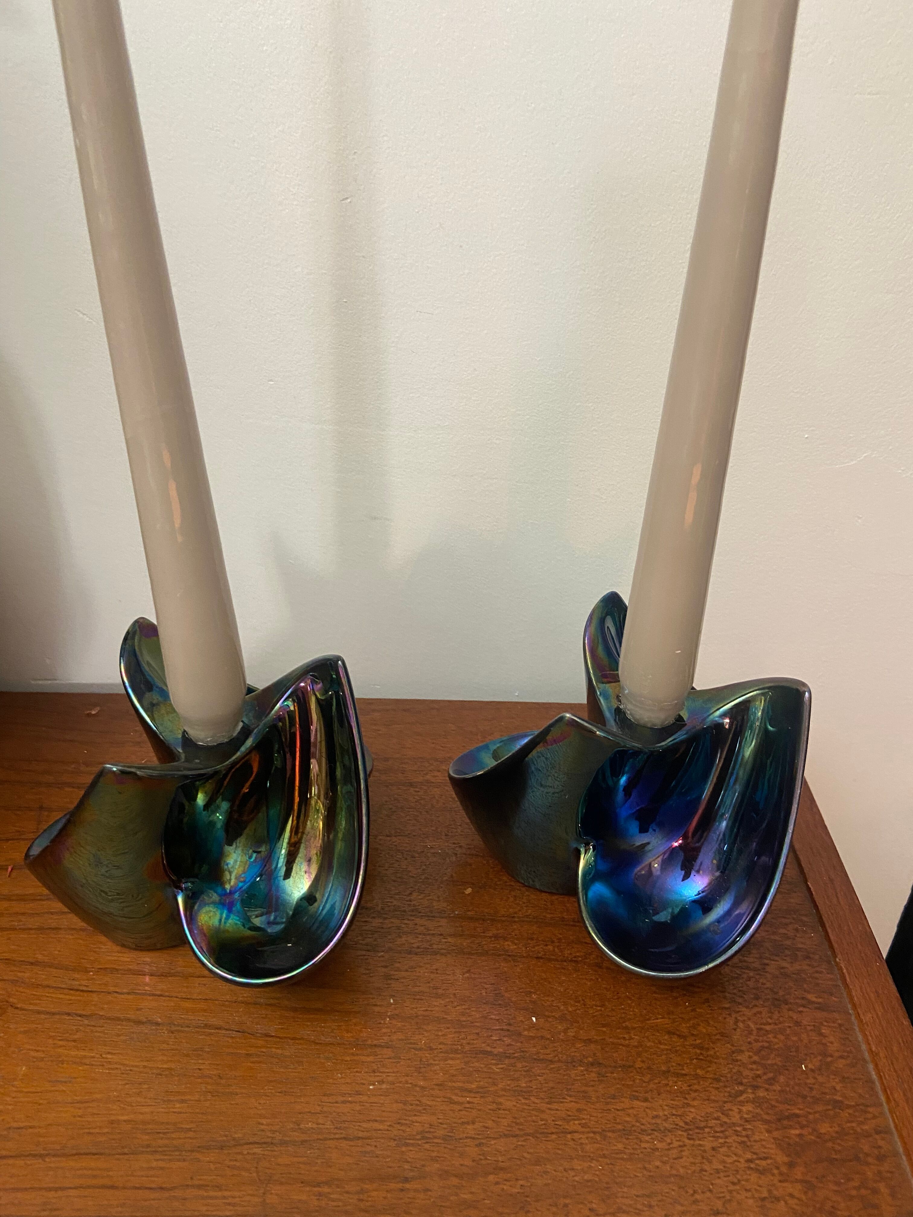 Pair of vintage Verceram candle holders