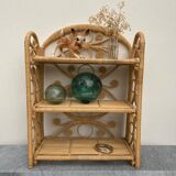 Vintage rattan floor peacock