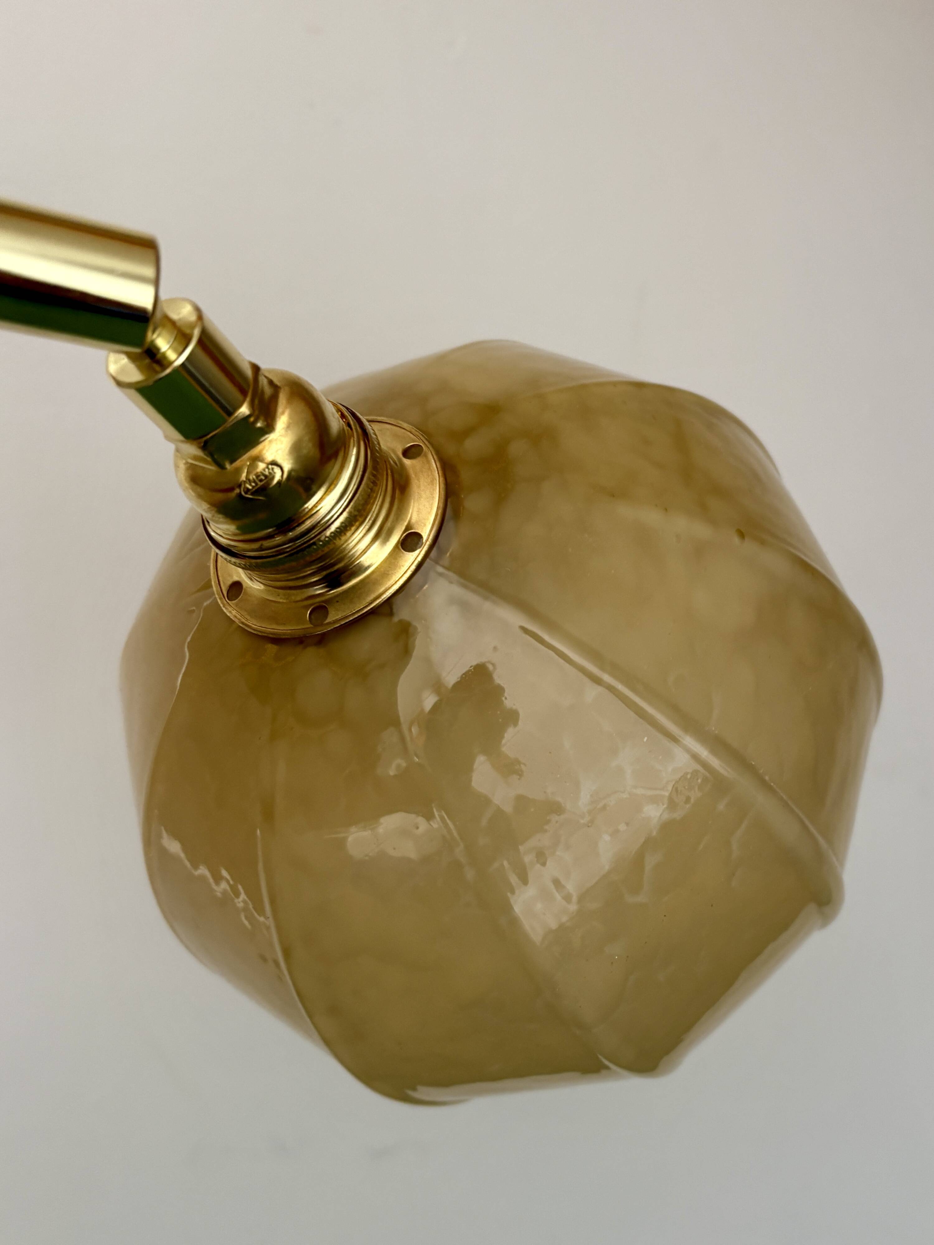 Vintage yellow glass globe wall light