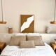 Tableau relief marron camel et blanc