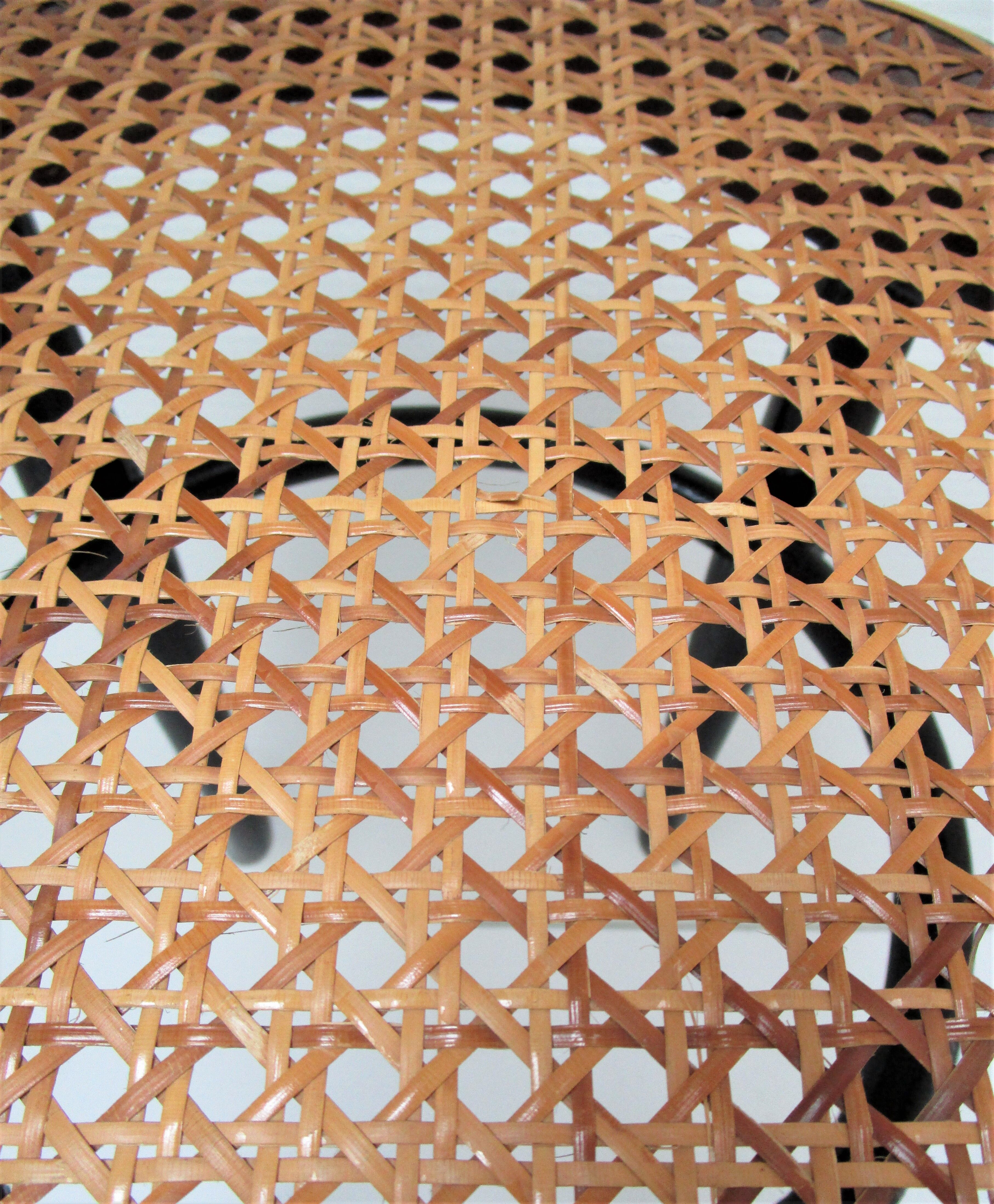 Black skated Thonet stool stamped