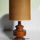 Vintage table lamp in glazed ceramic and chrome metal – 1970s