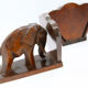 Pair of 2 art deco wooden elephant bookends