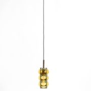 1960s Space Age pendant lamp by Temde made of glass and nickel-plated metal
