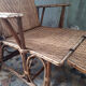 Chaise longue rotin vintage