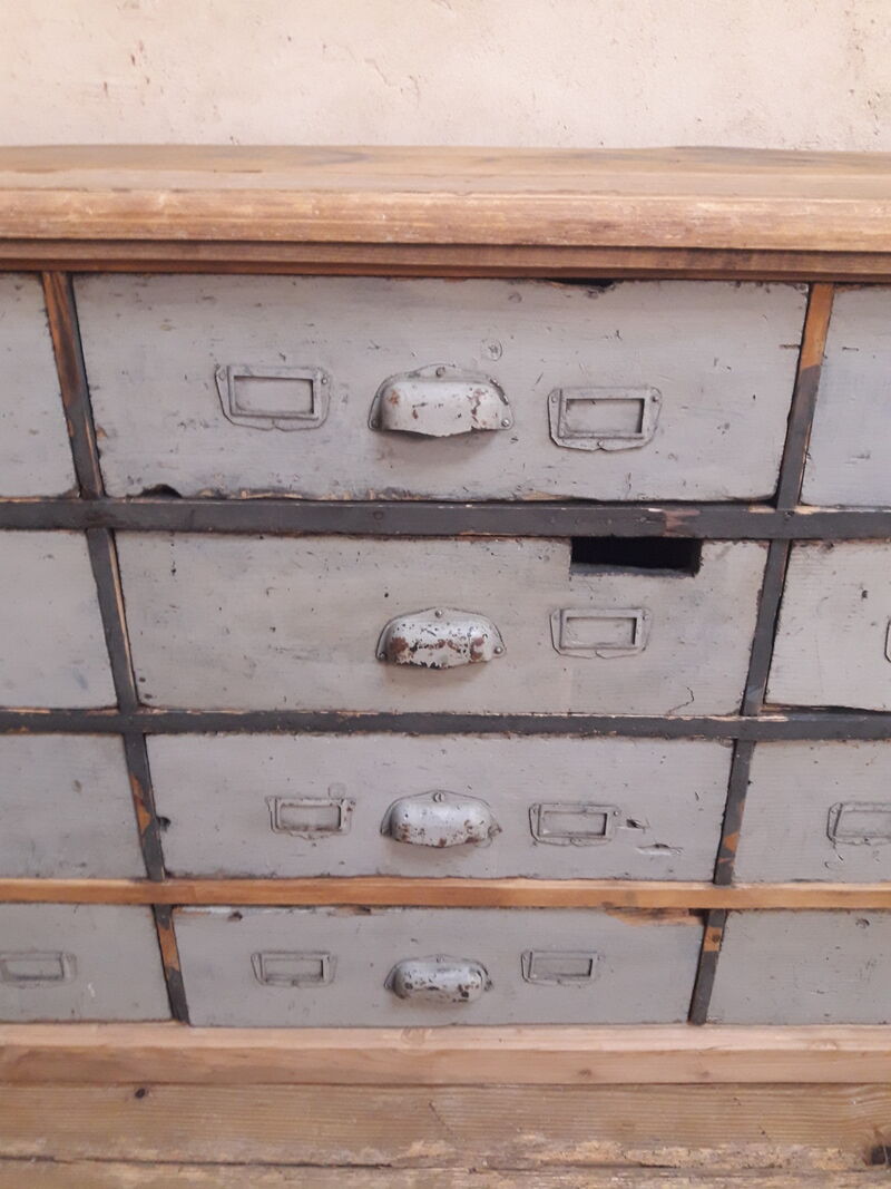 Industrial sideboard with 16 drawers