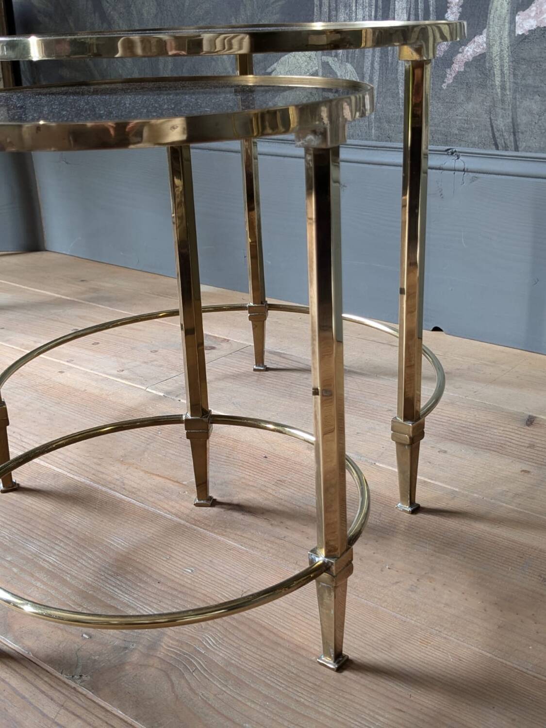 Maison Ramsay 70s brass nesting tables
